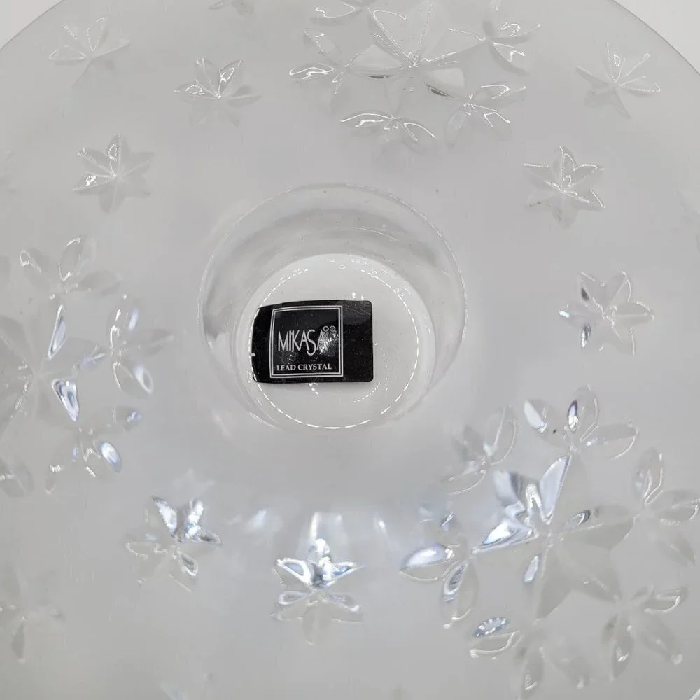 Mikasa Radiant Star Solid Lead Crystal Votive Holder Unused 6 3/4